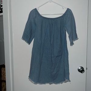 Jean dress off the shoulder